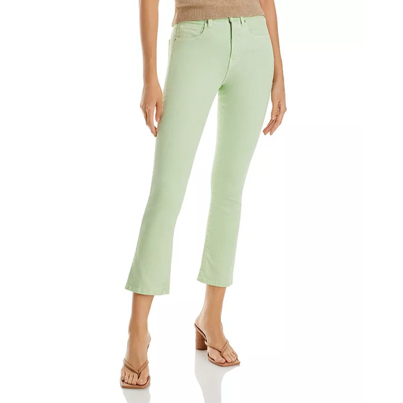 VERONICA BEARD CARLY KICK FLARE HIRISE ANKLE PERFECT PISTACHIO $268 DENIM SZ26 - Picture 1 of 4